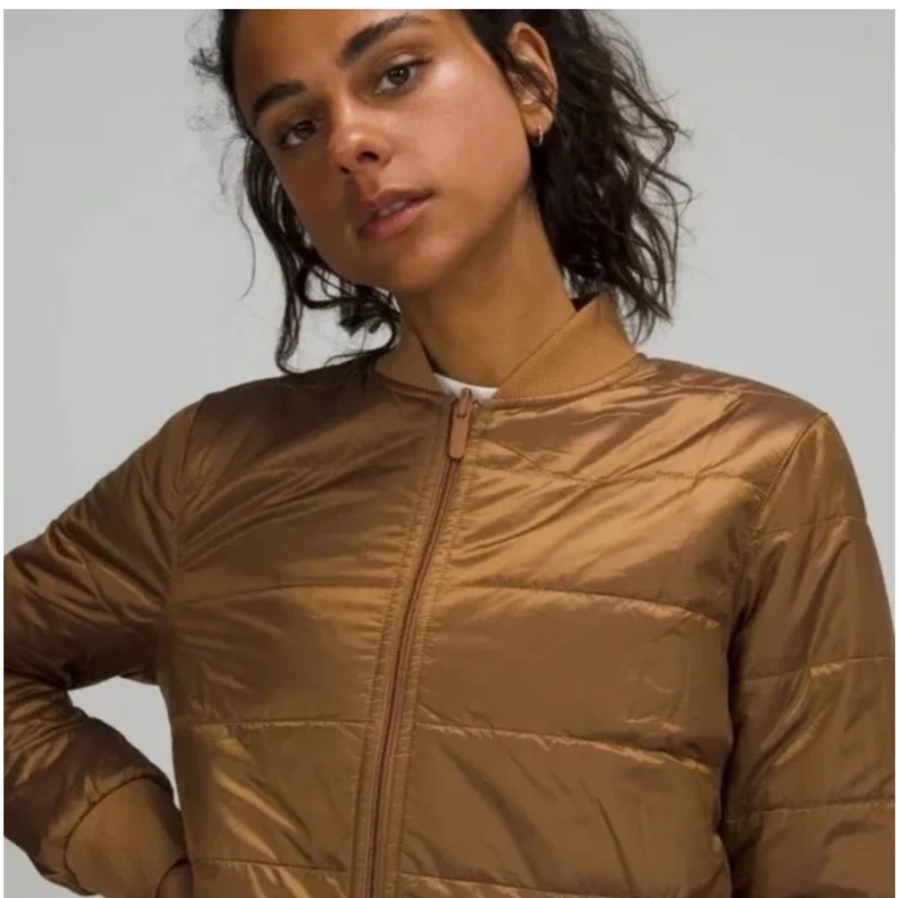 Lululemon Tan/Gold Bomber Jacket